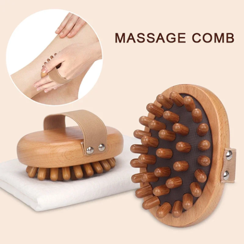 Cepillo Corporal Anticelulitis de Madera – Relajante, para Spa y Aceites Esenciales